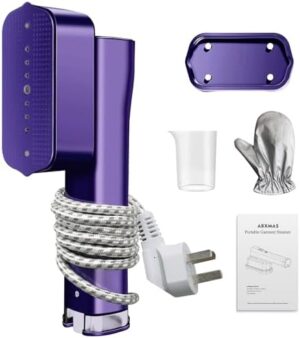 Portable Steamer for Clothes, 1200W Flat-Hanging Travel Steamer, 3 Levels for Powerful Handheld Clothes Steam, 15s Fast Heating for Travel Home Office and Dorm, 100ml(Purple) - Image 7