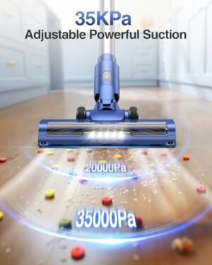 Cordless Vacuum Cleaner, 35Kpa Vacuum Cleaners for Home, Lightweight Household Stick Vacuum Cleaner, LED Display, Rechargeable, Handheld Vacuum for Pet Hair Carpet Hardwood Floor, AS2208 - Image 3
