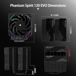 Thermalright Phantom Spirit 120 EVO CPU Cooler,7×6mm Heat Pipes CPU Air Cooler,Dual PWM Fan Computer Cooling,2150RPM Speed,for AMD AM4 AM5/Intel 1700/1150/1151/1200/17XX/2011/1851 - Image 6