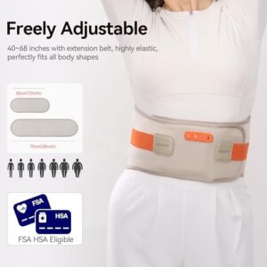 Cordless Heating Pad for Back Pain Relief: MAXwarm 3.0[2025 Upgraded], IKEEPFIT Electric Heat Pad with Massager for Period Cramps, Extra Large 65", 8000mAh Battery, Gift for Women Men (Beige) - Image 4