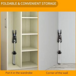 Foldable Garment Steamer Stand with Ironing Gloves for Clothes,Adjustable Steamer Rack with Two Clips for Suit Shirt Overcoat Vest,Steam Iron Stand for Bedroom Cloakroom,Steamer Hanger for Travel - Image 3