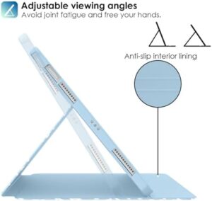 Supveco Case for iPad Air 11 Inch (M3 2025/M2 2024),iPad Air 5th/4th Generation 10.9 Inch 2022/2020 with Pencil Holder-[Auto Wake/Sleep],Premium Folio Stand Soft TPU Back Cover-Ice Blue - Image 5