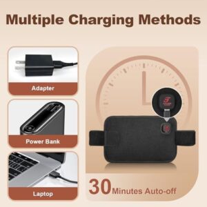 Elbow Heating Pad, Cordless Elbow Brace, Small Heating Pads for Legs, Arms Pain Relief, 3 Heating Levels, 3000mAh, 30 Minutes Auto-Off, Gifts for Girls, Women, Men(Black) - Image 5