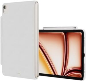 SWITCHEASY CoverBuddy for 2025 M3 & 2024 M2 iPad Air 11" - Magic Keyboard Compatible Case for iPad Air, Enhanced Thickness & Heat Dissipation [Keyboard Not Included] - White (Leather)