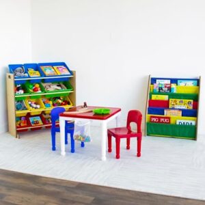 Humble Crew, Natural/Primary Kids' Toy Storage Organizer with 12 Plastic Bins, 34*35*15.5inch - Image 5