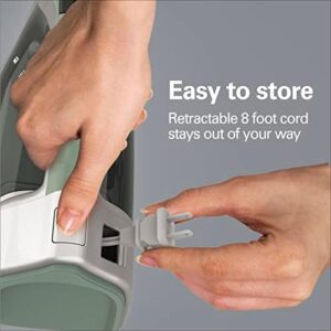 Hamilton Beach Steam Iron & Vertical Steamer for Clothes with Scratch-Resistant Durathon Soleplate, Digital Fabric Selector + 8’ Retractable Cord, 3-Way Auto Shutoff, Anti-Drip, 1800 Watts, Green - Image 4