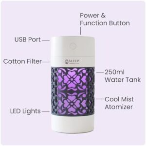 Cool Mist Humidifier - 250ml Air Humidifier for Bedroom, Cars, and More - 7-Color Night Light, Auto-Off, Quiet Operation for Improved Indoor Air Quality - Image 5