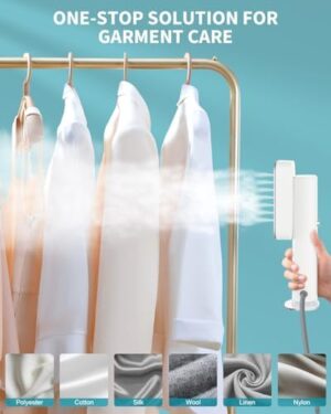 Travel Steamer for Clothes, Portable Steamer & Iron 2 in 1,Travel Size Mini Garment Steamer, 1.3lbs Only, 10s Heat Up, Large Heat Panel, 15mins Continous Steam, Small Handheld Steamer for Home Office - Image 6