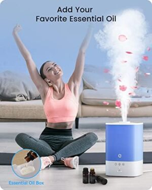 Humidifiers for Bedroom Large Room, Esemoil Smart WiFi Cool Mist Humidifiers for Baby, 3.5L Top Fill & 28dB Quiet, 40H Air Ultrasonic Diffuser with 8 Color Light, Voice Control, Compatible with Alexa - Image 6