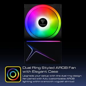 GAMDIAS BOREAS M1-610 Computer CPU Air Cooler, High Airflow 2600RPM PWM Fan, Performance 6 Copper Heatpipes w/ Direct Contact Technology, MB Sync ARGB, for Intel LGA1851/1700/115x & AMD AM5/AM4, Black - Image 2