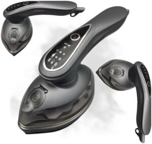 Iron and Steamer for Clothes – 2 in 1 Travel Design with 90° Rotatable Head – Dual Steam & Dry Modes – Fast 25s Heat-Up – Ideal for Home, Office and Travel (Gray)