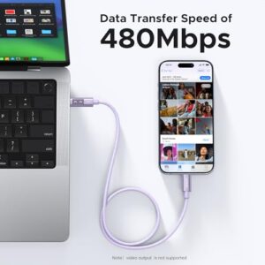 UGREEN Uno USB C to USB C Cable 100W Fast Charging Cable Type C Charging Cord with LED Display for iPhone 16/16 Plus/16 Pro/16 Pro Max/15, MacBook Pro/Air, iPad Pro/Air, Galaxy S24 Ultra 6.6FT Purple - Image 5