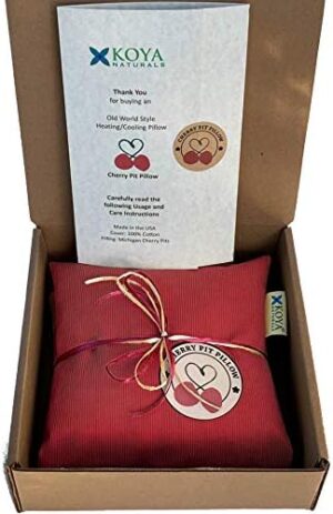 KOYA Naturals Heating Pad Microwavable - Cherry Pit/Stone/Seed Pillow Heat Pack for Neck, Muscles, Joints, Stomach Pain, Menstrual Cramps - Warm Compress Neck Wrap - Moist Heat Therapy (Henna Red) - Image 3
