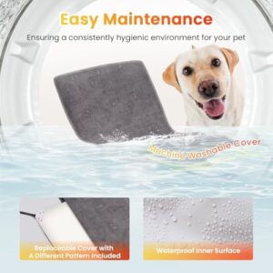 WOOMER Pet Heating Pad for Cats and Dogs, Includes Two Removable Covers, Heated Bed with Steel-Wrapped Cord, Waterproof and Chew-Resistant, 28”×18” Large Size for Larger Cats, Dogs and Rabbits - Image 5