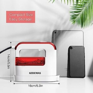 Steamer Iron for Clothes,Travel Mini Iron,1300W Clothes Steamer,Fast Wrinkle Removal with Large 100ml Tank,Ideal for All Fabrics,Compact and Portable Travel Garment Steamer (Red) ONLY FOR 120V - Image 7