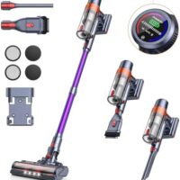 Cordless Vacuum Cleaner, 40KPA Stick Vacuum Cleaner 450W Powerful Vacuum Cleaners, Up to 55 Mins Runtime 1.5L Dust Cup Lightweight Vacuum Cleaners for Home Carpet Pet Hair Hard Floor
