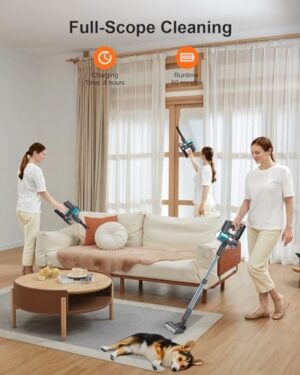 Cordless Vacuum Cleaner, 23KPA Powerful Suction, 35 Mins Runtime Vacuum Cleaners for Home, Stick Vacuum Self-Standing, Wall Mount Charging, 3 Mode Handheld Vacuum for Pet Hair/Carpet/Floor - Image 3