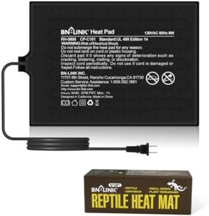 BN-LINK Reptile Heating Pad Electric Indoor Under Tank Terrarium Heating Mat Waterproof for Turtles, Lizards, Frogs, and Other Reptiles, 6" X 8"