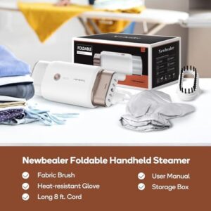 Newbealer Steamer for Clothes, 1200W Travel Steamer with Horizontal & Vertical Steaming, 2 Steam Levels, Dry Ironing, Foldable, 1.5lbs Lightly, 180ml Handheld Fabric Wrinkle Remover (120V Only) - Image 9