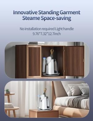 Sundu 1500W Steamer for Clothes, 2-in-1 Vertical & Flat Iron Clothes Steamer, 6 Professional Steam Modes, 800mL Tank, 30s Fast Heat-Up, Auto Shut-Off (10min), Portable Handle, Standing Design, White - Image 7