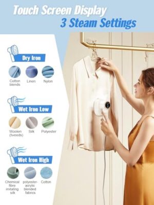 Travel Steamer for Clothes Mini Ironing Machine, 1000W Clothing Portable Iron Steamer Small Size, Effortless Wrinkle Clothes Steam Removal for Home and Travel Use, 110V - Image 5