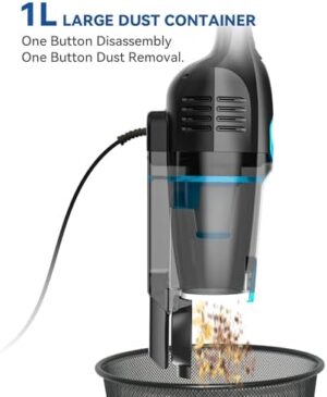 Corded Stick Vacuum Cleaner, 20000pa Powerful Suction Stick Vacuum with 16Ft Cord, 2 in 1 Lightweight Vacuum Cleaner for Hard Floor Pet Hair - Blue - Image 8