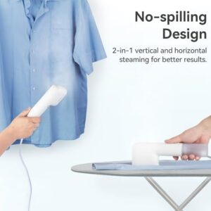 Travel Steamer for Clothes, Fashion Portable Handheld Garment Steamer, 15S Heat Up, Olayks Travel Size Steamer & Iron 2 In 1, 1.1lbs, Fabric Wrinkle Remover for All Clothes, White - Image 3