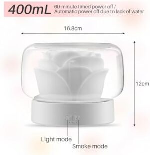 Essential Oil Diffuser Humidifier 2-in-1 Cool Mist Aromatherapy Diffuser with 7 Colors Night Lights Waterless Auto-Off Humidifier for Home Bedroom Office Yoga (White) - Image 4