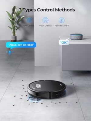 Robot Vacuum and Mop - 4500Pa Powerful Suction Robot Vacuum, 3 in 1 Robot Vacuum Cleaner with Auto Carpet Boost, Self-Charging, App/Remote/Voice for Pet Hair, Carpet, Hard Floor - Image 4
