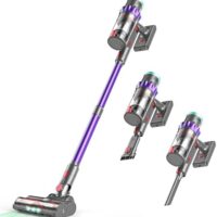 Cordless Vacuum Cleaner, 550W 48kPa 60 Mins Runtime Vacuum Cleaners for Home, Stick Vacuum with Intelligent Display, Rechargeable Battery and Anti-Tangle Brush, Perfect for Pet Hair/Carpet/Floors
