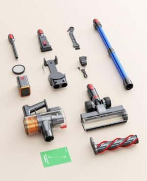 Cordless Vacuum Cleaner, 45Kpa 550W 60Mins Vacuum Cleaners for Home, Stick Vacuum Cordless Rechargeable, Wall Mount Charging, Self-Standing, Household Vacuum for Pet Hair/Carpet/Hardwood Floor(X9) - Image 8