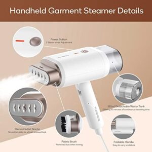 Newbealer Steamer for Clothes, 1200W Travel Steamer with Horizontal & Vertical Steaming, 2 Steam Levels, Dry Ironing, Foldable, 1.5lbs Lightly, 180ml Handheld Fabric Wrinkle Remover (120V Only) - Image 4