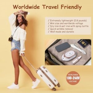 Newbealer Travel Iron with Global Voltage, 100-240V Mini Dry Iron for Clothes (No Steam), Max 300W, 60s Heat Up, 302℉ Non-Stick Ceramic Soleplate, 0.8lbs Ultra-Lightweight (Gold) - Image 2