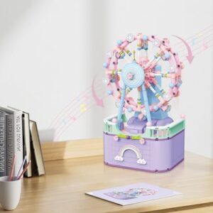 Music Box Building Toys, Rotating Ferris Wheel DIY Building Block for Girls and Boys 6-12 Years Old, 710 pcs, Christmas and Valentine Gifts for Adults and Aged 8 9 10 11 12 Kids - Image 6