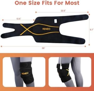 RENEO Electric Heating Pad for Knee Relief, Auto Shut-Off Wearable Knee Warmers Wrap, Elbow Heated Brace with Support, Discomfort Relief Gifts for Dad Mom Elders, 3 Heat Levels, Black - Image 8