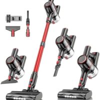 Cordless Vacuum Cleaner, 8-in-1 Vacuum Cleaners for Home, 45Mins Runtime Anti-Tangle Stick Vacuum with LED Display, 3 Modes Suction, Lightweight Vacuum for Hardwood Floor/Carpet/Pet Hair