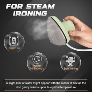 Econour 2-in-1 Mini Travel Iron & Steamer with temperature control, light indicator, and non-stick soleplate, Compact, portable, and ideal for travel, crafting, quilting, sewing, and handcraft project - Image 7