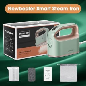 Newbealer Smart Steam Iron for Clothes - 1200W Professional-Grade Turbo Steam, 3 Steam & 3 Dry Heat Modes, 45s Heat-Up, 6oz Tank, Auto-Off, Nonstick Ceramic Soleplate for Home, RV & Hotel (120V Only) - Image 9