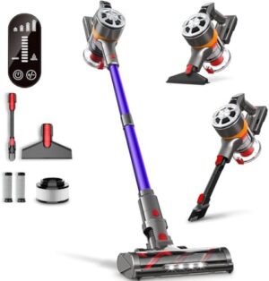 Belife S11 Cordless Vacuum Cleaner, 500W/45Kpa 50Mins Runtime Vacuum Cleaner for Home, Stick Vacuum with Charging Dock Station, Anti-Tangle Lightweight Vacuum for Pet Hair, Carpet, Hardwood Floor