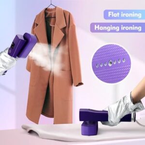 Portable Steamer for Clothes, 1200W Flat-Hanging Travel Steamer, 3 Levels for Powerful Handheld Clothes Steam, 15s Fast Heating for Travel Home Office and Dorm, 100ml(Purple) - Image 3