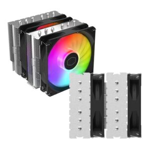 Cooler Master Hyper 620S Dual Tower CPU Air Cooler, ARGB Sync, 120mm PWM Fan, 6 Copper Direct Contact Heat Pipes, 154.9mm Tall Silver - Image 13