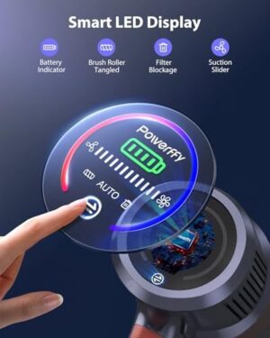 Cordless Vacuum Cleaner, 40KPA Stick Vacuum Cleaner 450W Powerful Vacuum Cleaners, Up to 55 Mins Runtime 1.5L Dust Cup Lightweight Vacuum Cleaners for Home Carpet Pet Hair Hard Floor - Image 5