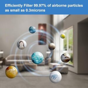 H13 True HEPA Replacement Filter Compatible with Tenergy Renair, Cool-Living CL-6070A, Beaba, Tredy TD-1300 HEPA Air Purifier for Home Large Room, 2 Packs - Image 5