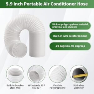 Portable Air Conditioner Window Vent Kit with 5.9" Diameter Exhaust Hose & Coupler Filter & Waterproof Rain Cover,Adjustable AC Window Seal Kit for Horizontal/Vertical Window Max length 55 inches - Image 8