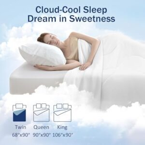 Cooling Blanket Comforter Hot Sleepers -Twin/Twin XL Duvet Insert, Double-Sided Cool Bedding for Night Sweats, Summer Lightweight Breathable Comforter(68 * 90inch, Arctic White) - Image 6