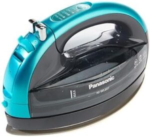 Panasonic Teal 360 Freestyle Cordless Iron NI-WL607 - Portable Steamer for Clothes with Ceramic Charging Base, Vertical Steam Irons, Compact Heavy Duty Press Ironing Machine, 2000 Watts