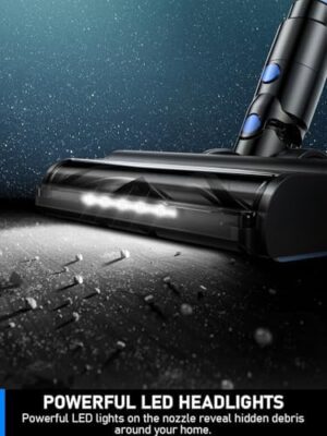 Cordless Vacuum Cleaner, 8-in-1 Vacuum Cleaners for Home, 45Mins Runtime Anti-Tangle Stick Vacuum with LED Display, 3 Modes Suction, Lightweight Vacuum for Hardwood Floor/Carpet/Pet Hair (Blue) - Image 6