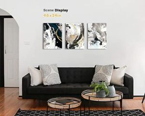 GIFTTWART Wall Art - Abstract Canvas Paintings, Black And White Graffiti Pictures for Living Room, Bedroom, Kitchen, Dining Room, Office - 48x24in - Image 4