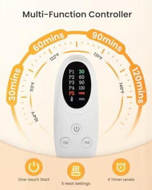 Weighted Heating Pad for Neck and Shoulders and Back, 2.5lb Electric Heat Pad for Pain Relief, Shoulder Heating Pad with 5 Heat Settings, 4 Timer Settings, Valentine's Day Gifts, UL, CE Certification - Image 5