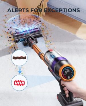 Cordless Vacuum Cleaner, 450W/40KPA 55 Mins Stick Vacuum Cleaner with LED Touch Display, Lightweight Handheld Vacuum Cleaners for Home, Carpet, Pet Hair and Hardwood Floors - Image 7